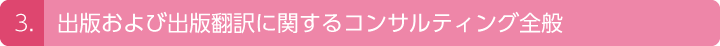 3.出版および出版翻訳に関するコンサルティング全般